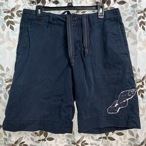 Vintage Polo Ralph Lauren P WING Chino Shorts Size 34 | Navy Wide Leg Drawstring